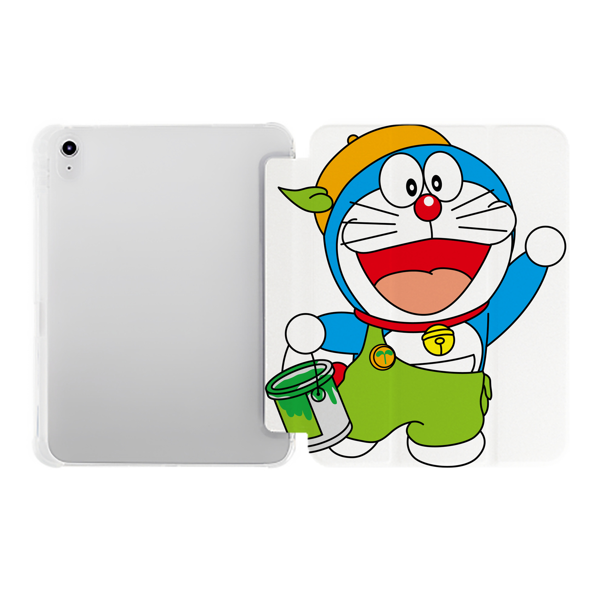 （画像用） ドラえもん Doraemon IPad ケース ペン収納付き 三つ折りスタンド PUレザー×シリコン 対応機種9.5/10.5/10.9インチ